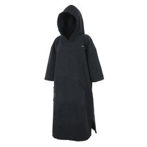 막심 남성 여성 오버핏 후드 비치타올 판초 가운, 블랙