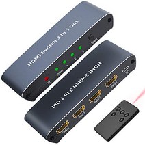 4K 60Hz HDMI 분배기 2.0 HDMI 전환기 리모콘 포함 3 입력 1 출력 4K 60Hz 3D HDCP2.2 대응 hdmi2.0 HDMI 셀렉터 2K 3D 대응 수동 전환 PS4 Pro DVD 플레이어 Xbox 게임기 레코더 텔레비전 PC HDTV 대응