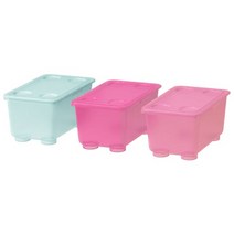 이케아 (IKEA) GLIS 글리스 수납함 (3개 1팩), 1팩, 핑크