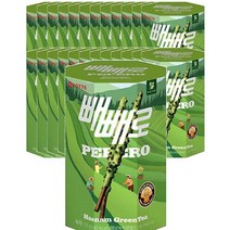 롯데 Pepero 녹차 빼빼로 하남그린티 운동회 초등학생 편의점 간식 탕비실 사무실 등산 막대과자 132g, 25개