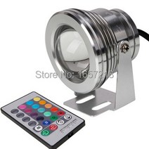 확산판 10W 12v 수중 RGB Led 조명 1000LM 방수 IP68 분수 풀 램프 16 색 변경 + 24 키 IR 원격 컨트롤러, 없음, 없음, 3.RGB - 10w