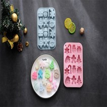 크리스마스 14구 몰드 (눈사람 산타 트리 선물 등) 비누 재료