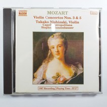 (중고CD)(MADE IN GERMANY) MOZART/ 모짜르트 바이올린 협주곡 5번 3번/ 바이올린 타카코 니시자키/ 카펠라 이스트로폴리타나/ 음반 미사용 MINT