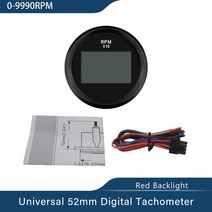 마린 52mm 디지털 타코미터 자동차 차량용 트럭 보트 Tacho 게이지 Hourmeter 방수 0-999RPM 빨간색 백라이, 03 BN