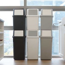 올유리빙 가정용 재활용 분리수거함 쓰레기 대용량 푸시도어 휴지통 사무실 플라스틱 수거함 40L 60L, 40L-1개-화이트, 40L-1개-화이트