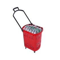 대형마트 슈퍼마켓 문구점 편의점 쇼핑 핸드 카트 트롤리, 그린 48x34x36cm (M)