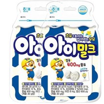 해태 아이밀크 뽀로로 씹어먹는 초유 캔디 30g 우리아이 간식, 2개