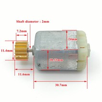 Mabuchi FC-280SC-09650 작은 280 모터 DC12V-24V 14T 구리 기어 자동차 도어 잠금 접는 백미러 액추에이터 수리