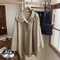 [끄레아또레] tu21ama100 카라프릴 블라우스