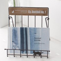 고양이 철제잡지꽂이 팜플렛 거치대 진열 매거진랙 홍보물 거실 책 브로셔 카페