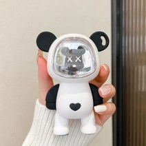 고양이 손난로 우주 캡슐 캠핑 배터리 카라반 겨울 전원 휴대용 전원 빠른충전 2단 USB, 곰돌이 손난로 블랙화이트