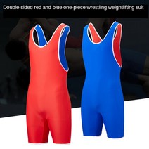 운동 세트 역도 복 훈련 경쟁 레슬링 정장 리프팅 체육관 복 남성 리프팅 레슬링 옷장 작업복, 키 180cm 60-70kg, 양면 스타일