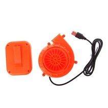 전기 미니 팬 공기 송풍기 풍선 장난감 의상 인형 배터리 전원 USB 51BD, 01 Orange