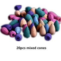 불교용품 로터스 베이스 관음 불렛 향 버너 세라믹 버너 홈 데코레이션 홀더, 02 20pcs mixed cones