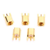 MMCX Female Jack 커넥터 PCB 마운트 솔더 스트레이트 골드 플레이트 3 핀, 1개