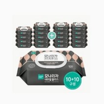 모나리자 내추럴 플러스 물티슈 캡형 100매 [20팩], 20개
