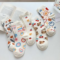 에이블삭스 곰돌이 여성 패션 양말세트 5족