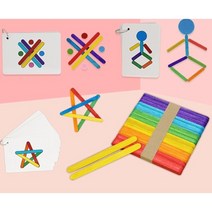 실버인지놀이지도사 막대게임 눈손협응 인지발달장애 놀이치료교구 우리아이시지각훈련 인지발달장애, 3.카드+머리+막대