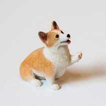 옆동네몰 웰시코기 강아지 미니어처, 손! - 베이지