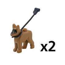 성인레고 중국 레고 커스텀 키링 군사 swat 무기 빌딩 블록 팩 도시 경찰 군인 빌더 시리즈 ww2 육군 액세서리 moc 벽돌 선물, 2 갈색 사슬 개