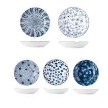 BLOWFISHFUGU 빈티지 꽃무늬 접시 샐러드보울 빈티지접시세트 예쁜접시 과일 쟁반 2P/5P, A+B+C+D+E, 5개