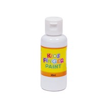 키즈 핑거페인트 60ml 낱색 / 키즈맘아트 유아 물감 미술 그림 놀이 촉감 오감 발달 자극 감성 손가락물감 어린이집 유치원 드로잉 키즈 카페 집콕 엄마표미술 홈스쿨 선물 세트, 흰색