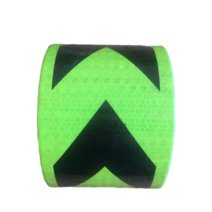 안전표지10 cm * 1 m 자기 접착 pvc 반사 안전 테이프 도로 교통 건설 현장 기호, 05 Green Black Arrow