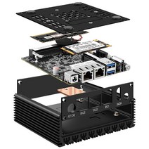 P미니 PC 6W 저전력 인텔 N3050N360 쿼드 코어 스레드 X86 소프트 라우터 2*000M Lan 포트 HD-MI 출력 금속, 02 Barebone No DDR SSD_02 UK, 01 N3050