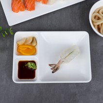 매트 3칸 앞접시 G0510 AA 멜라민 나눔 간식 업소용 반찬그릇, 화이트