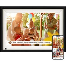 P.TOULTEK 32G HD 디지털 사진 프레임 10.1인치 전자 WiFi(APP 포함) 스마트 전기 비디오 슬라이드쇼(이메일 1280x800 IPS FHD 업로드 가능 클라우드, Black
