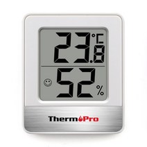 Thermopro tp49 디지털 온도계 습도계 가정용 실내 기상 관측소 미니 룸 온도계 온도 습도 모니터, 하얀