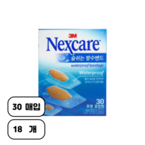 3M 넥스케어 숨쉬는 방수밴드 혼합형 30매 X 3개, 18개