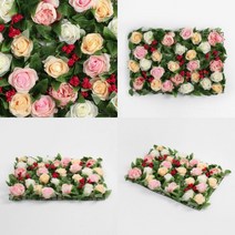 요비월드 조화 꽃벽 60X40CM 웨딩포토월 플랜트월 웨딩포토존