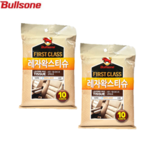 트윈스몰 불스원 FIRST CLAS 레자왁스티슈 10시트 유리세정제 티슈 크리너 색상복원 재오염방지 세차용품, 2개