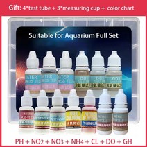 수질검사 ph측정기 어항물갈이 ph nh4 no2 no3 gh ci h2s do checker test agent 양식 어항 수족관 물 테스트 키트 도구 액세서리, 풀세트