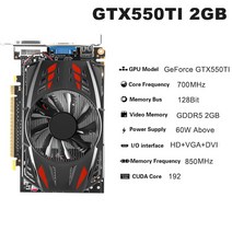 GTX550TI 그래픽 카드 2 GB GDDR5 128BIT 비디오 NVIDIA GeForce GTX PCIE PCI-E3.0 X16 HD DVI-I VGA, 01 GTX550TI