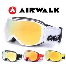 에어워크 AW-900 주니어 여성용 미러렌즈 스키고글 안경병용, 라임-골드미러/FREE