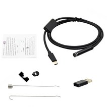 배관탐지기 내시경 카메라 하수구 7MM 타입C USB 검사 Borescope 유연한 파이프 자동차 480P 안드로이드 PC 노트북 Macbook 수리, 1m, 01 7mm hard cable_01 1m