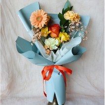 리리스 졸업식 컬러꽃다발 생화배송 정기구독 당일발송 기념일 여자친구 꽃선물 졸업 입학, 옐로우, 선택안함