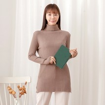 사입자몰 HA 옆트임 줄지 롱폴라티 여성 니트 롱 터틀넥