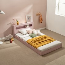 더릭스홈 슬리핑 LED 조명 어린이 아동 저상형 침대프레임 슈퍼싱글(SS), 핑크