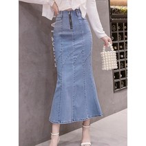 앞지퍼데님롱스커트 G124512