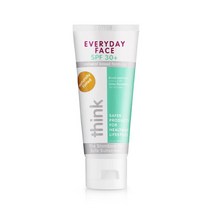 Thinksport 에브리데이 페이스 SPF 30 미네랄 자외선 차단제 59 - 모든 피부 톤을 위한 안전한 천연 페이셜 선 크림 방수 UVA/UVB 차단 비건 암초 친화적 로션