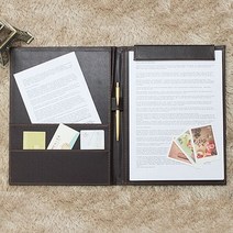 특판A4 다용도 자석클립 폴더형 고급가죽 서류판, 블랙