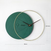 심플 모던 무소음 벽시계 디자인 무비먼트 카파 야광, 3.그린 58X45.5CM
