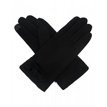 Dahlia Touchscreen Gloves for Women - Fleece Lined Winter Gloves Flower Black