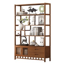 수석 진열장 도자기 장식장 거실 원목 엔틱 책장 상패, 5단 80CM