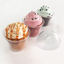 PET 머핀컵 9온스(270ml)+돔뚜껑 100개 세트, 타공(뚫림)100개입