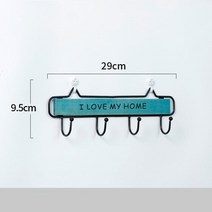 현대 미니멀 스타일 나무 옷걸이 후크 벽 마운트 선반 후크 스토리지 랙 홈 장식 후크 키 후크 코트 랙, Blue (small)