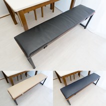 레자 인조가죽 벤치방석 132x32 국내생산, 블랙